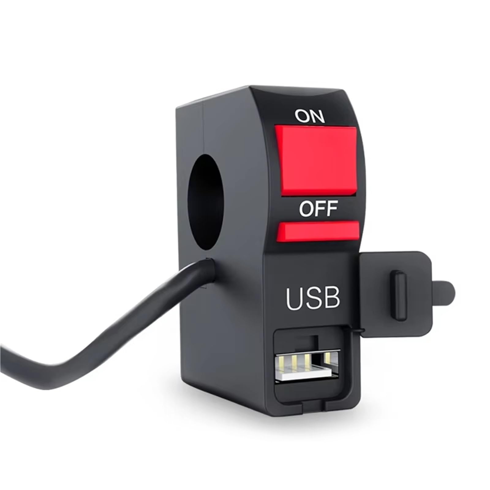4,55 X 6,9 Cm 1,79 X 2,71 Pulgadas 12V 7/8″ Interruptor Botón Encendido Y Apagado Para Manillar Para Scooter Motocicleta Con Cargador Para Coche Control Faros Universal. Clausor Moto