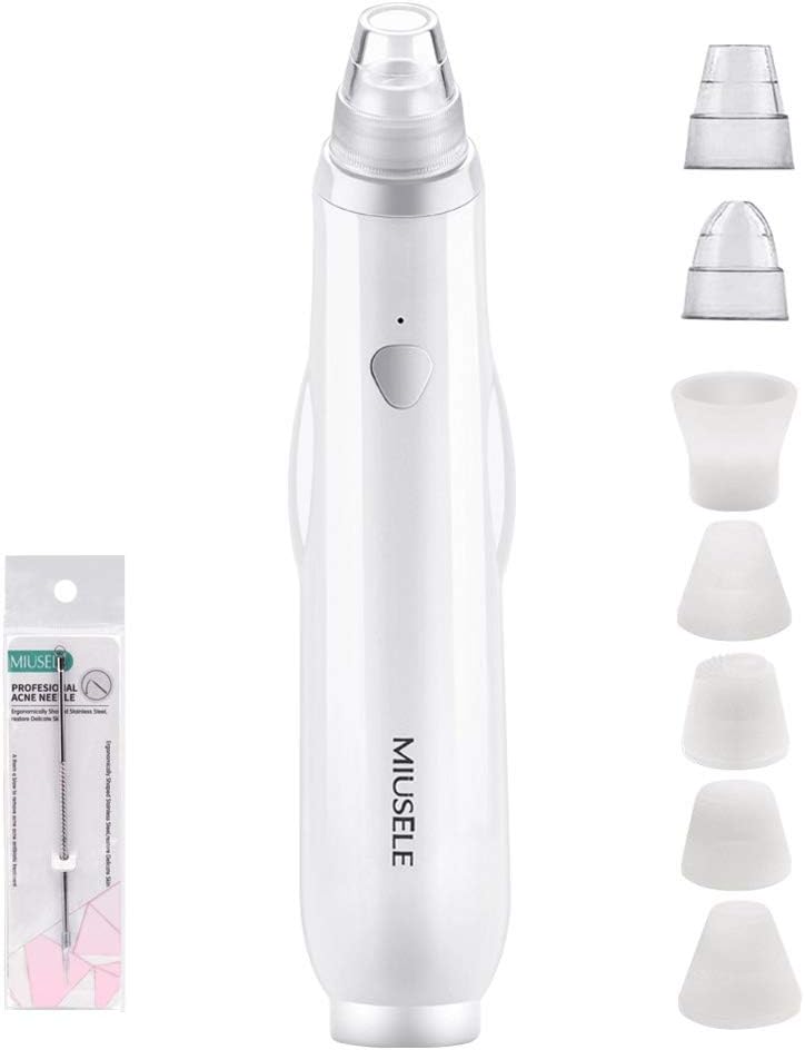 Blackhead Remover Vacuum - MIUSELE Upgraded Facial Pore Cleaner - USB Charging Electric Strong Suction Comedone & Acne Extractor Kit with Replaceable Silicone Head for Women and Men