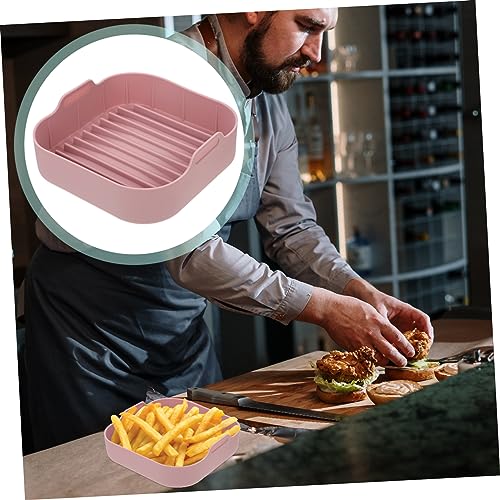 HOMSFOU Luftfritteuse Pad Runde Backform Fritteuse Für Zu Hause Antihaftbeschichtete Backform Halter Für Luftfrittierte Lebensmittel Luftfritteuse – Bild 8