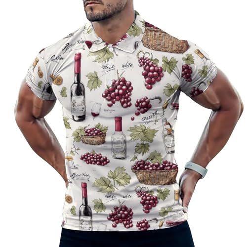 Polo de golf homme coupe sèche anti-humidité et respirant imprimé raisin