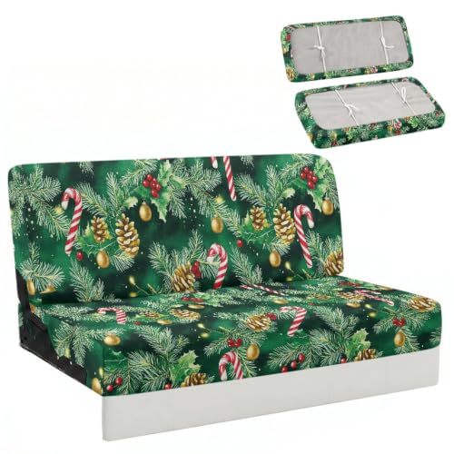 Binienty Christmas RV Couch Cover Pine Candy Cane Sofa Slipcover