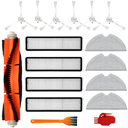 Accessories Kit for Dreame D9 Vacuum Cleaner Parts, Include 1 Main Brush, 6 Side Brush, 4 Filters, 4 Mop Cloth, 2 Cleaning Brush