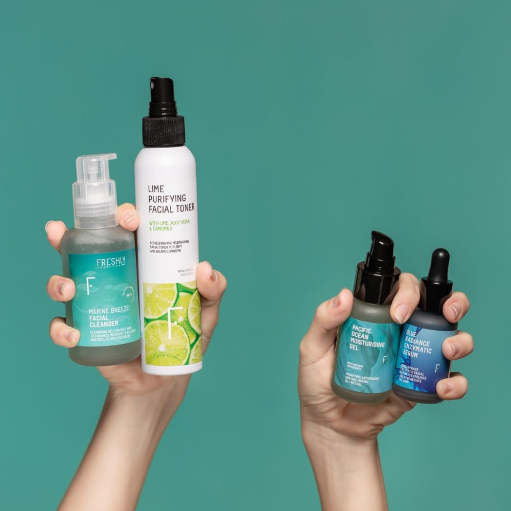 Freshly Kosmetyki bezolejowa rutyna do twarzy dla skóry mieszanej i tłustej i mieszanej Shine Control Pack 100 ml, 150 ml, 50 ml, 30 ml