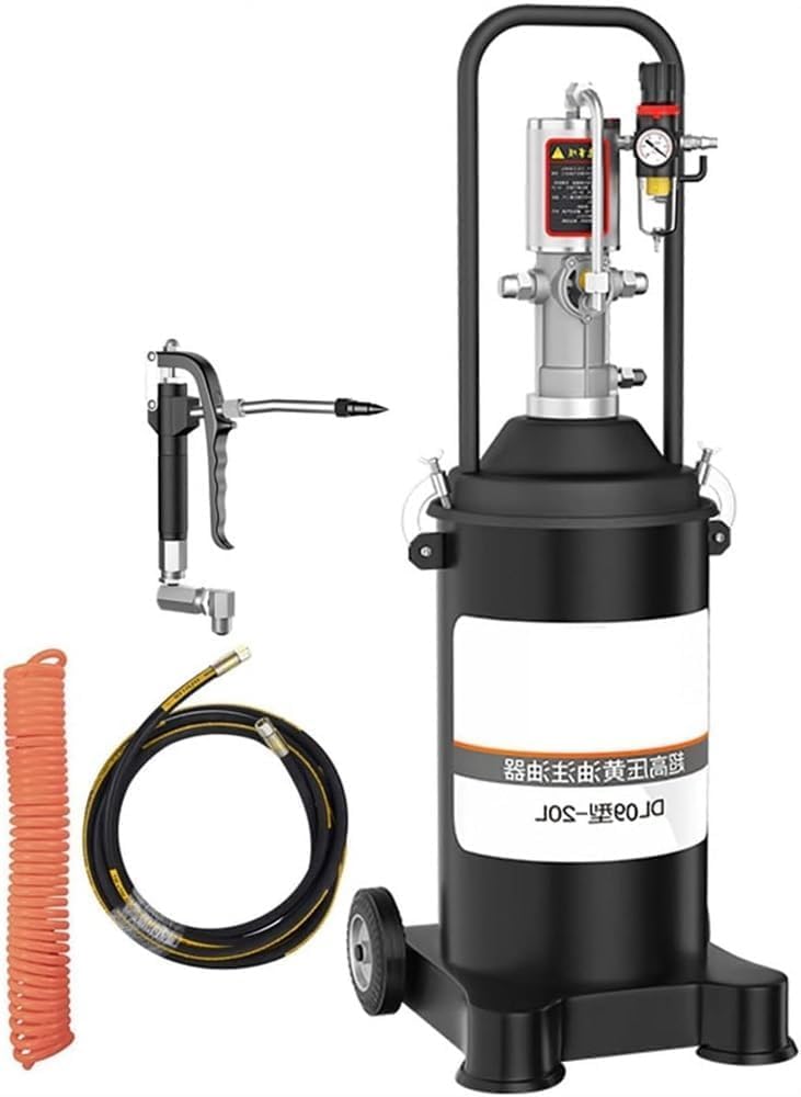 Bomba de grasa neumática con manguera hidráulica y pistola de grasa, alta presión y caudal para lubricación industrial
