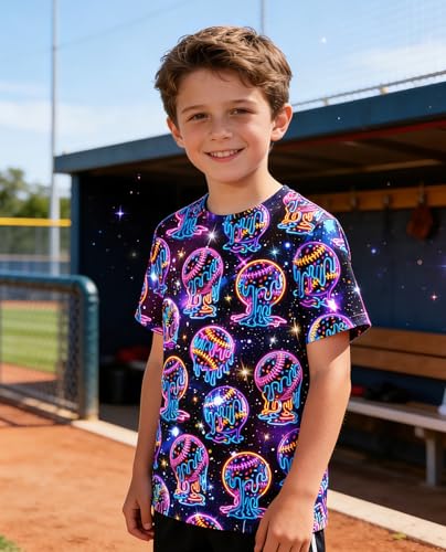 Image of uideazone Tshirts for Boys Kids Short Sleeve T-Shirt 3D Graphic Tee Shirts Tops Clothes 4-16 Years