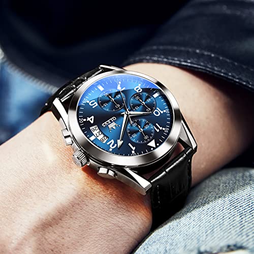 Image of OLEVS Mens Watches Stylish Chronograph Waterproof Luminous Silicon Strap Multifunction Watches for Men Business Men Wrist Watch
