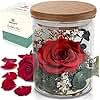 Red Rose in a Glass Dome - Premium Real Roses that Last a Year or More - Mother's Day Unique Gifts For Her Preserved Roses - Forever Flower Decor Preserved Flowers - Eternal Rose Display