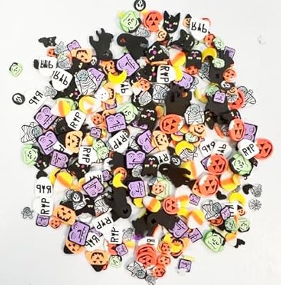 BGM Creations 2,000 Piece Halloween Polymer Clay Slices for Slime Supplies, DIY Nail Art, Halloween Craft Embellishments