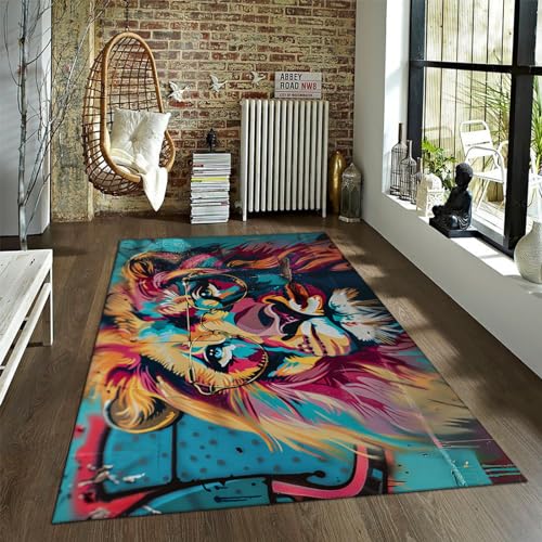 Tapis lion lavable pour chambre d'enfant tapis doux antidérapant - 2