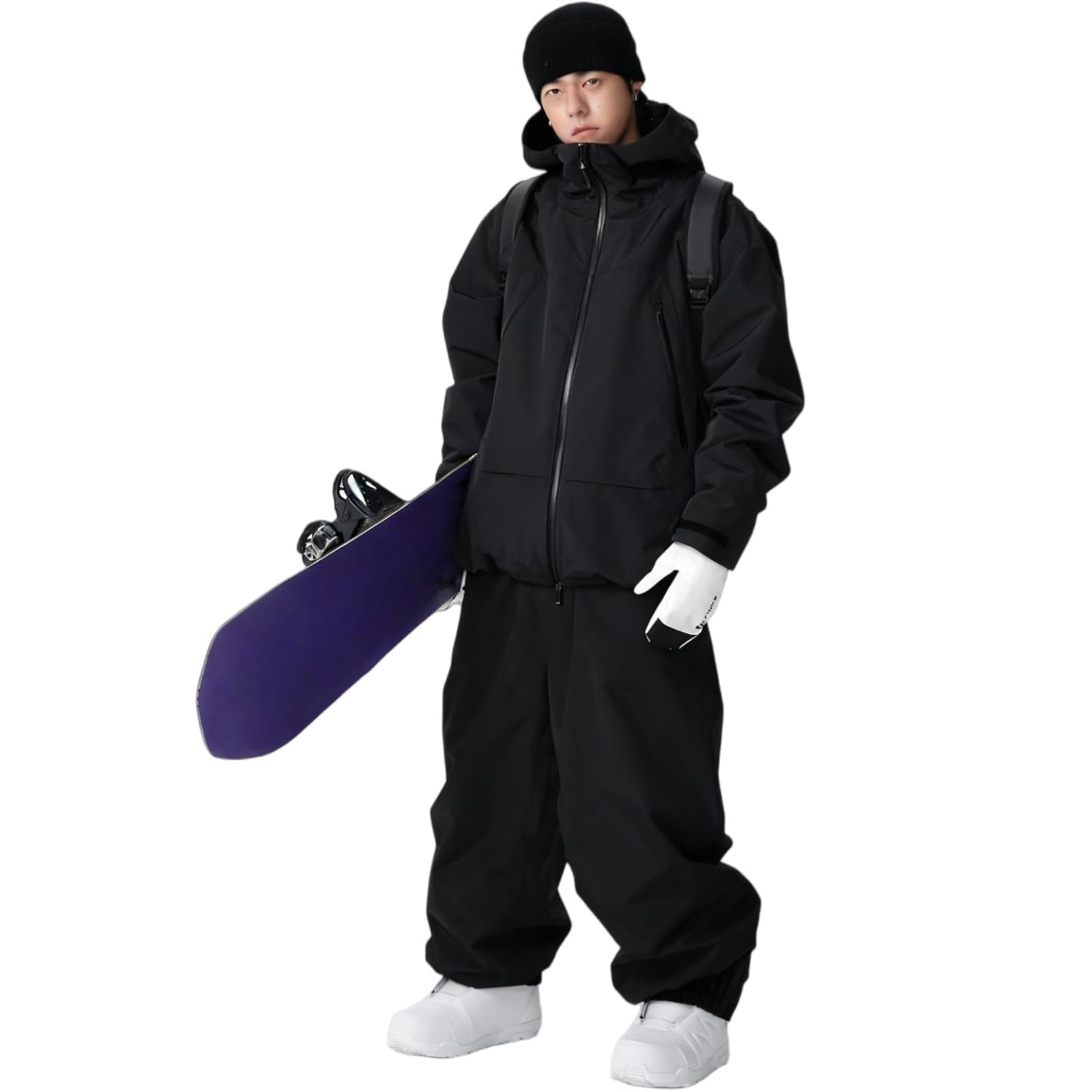 Herren Damen Skijacke & Skihose Set Skianzug 2 teilig Schneeanzug Wassersäule Schneejacke Atmungsaktiv Trägern Winddichte Schneehose zum Skifahren Snowboarden