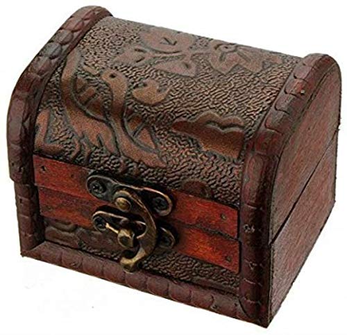 SUCAN Vintage antike Blumen Gedruckte hölzerne Schmucksache Aufbewahrungsbehälter-Kasten Cover
