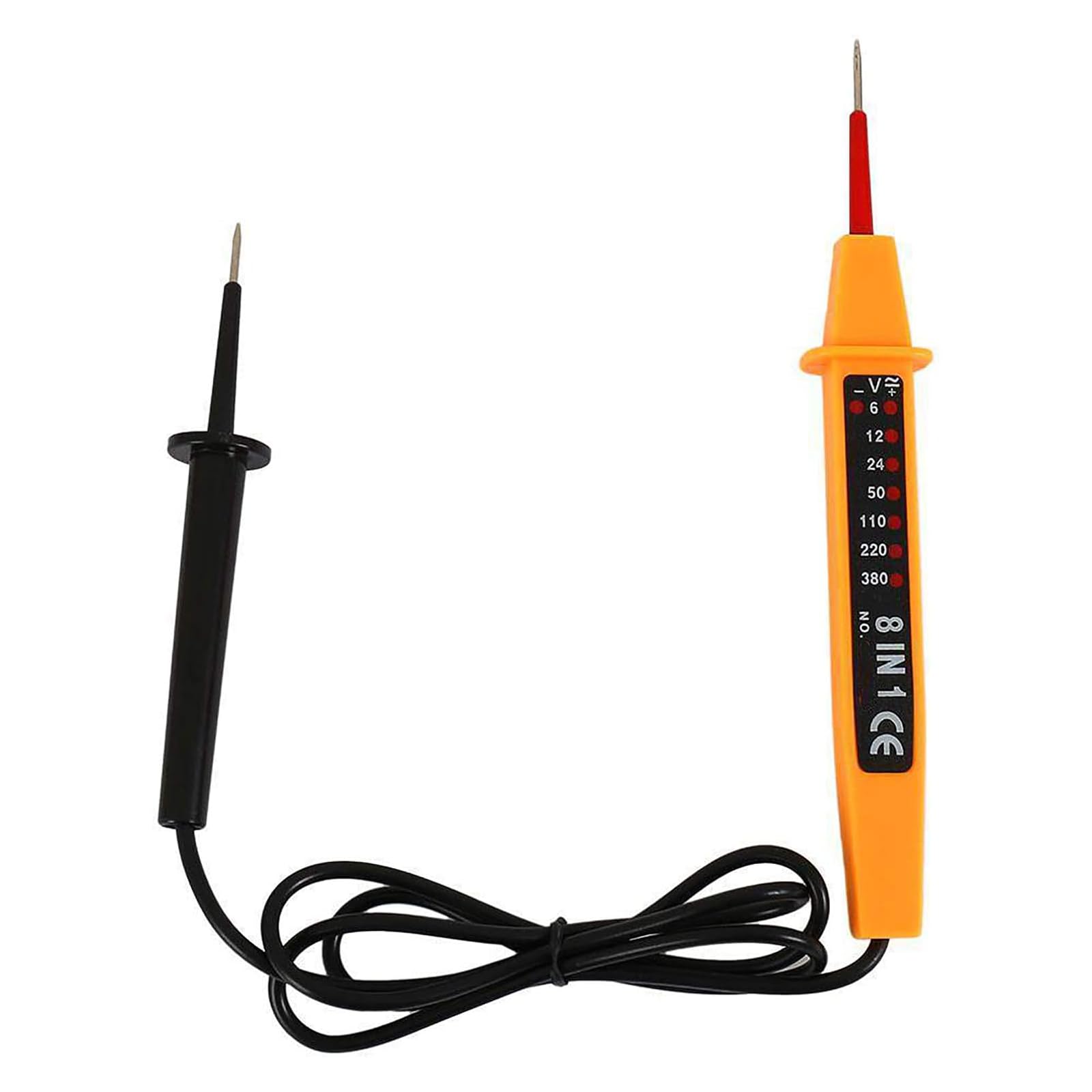 CABLEPELADO Tester per Circuiti Elettrici | Tester di Tensione Elettrica | Adatto per Tensione CC e CA | Intervallo: 6-380 V | Cavo 80 cm