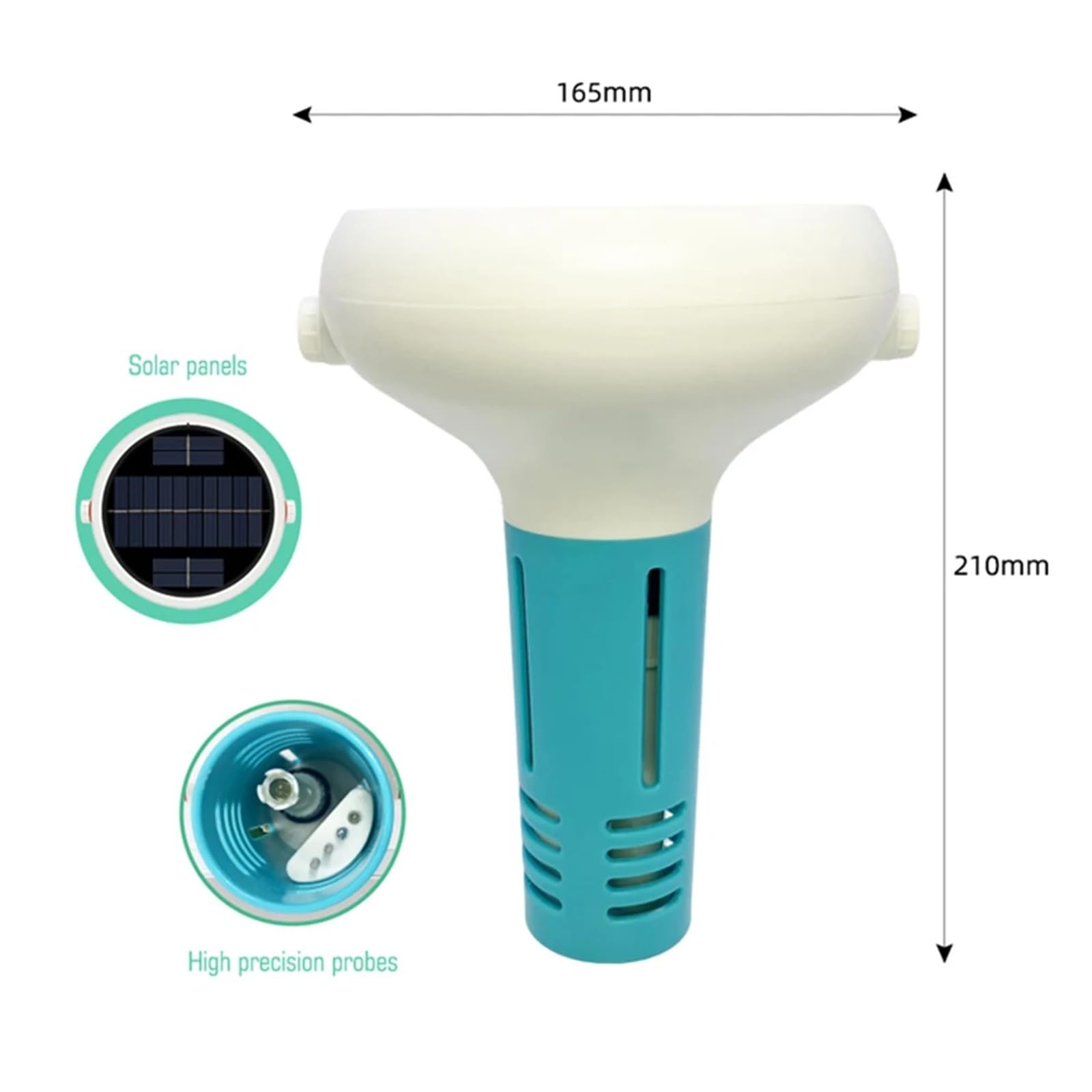 Tester for acqua for piscina alimentato a energia solare 7 in 1 PH ORP EC TDS Sale Temp CL for,Multifunzionale