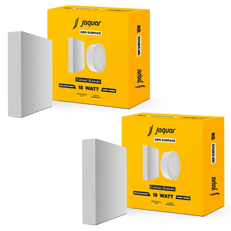 Image of Jaquar 18W Gem Trimless Square Surface Downlight Cool White Pack 2