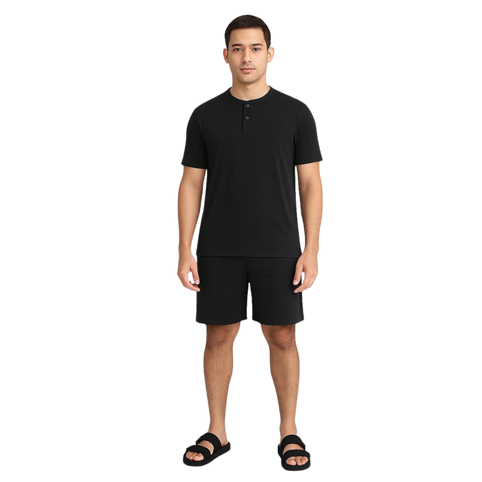 Mens Pyjama Set | Shorts & T-Shirt | Soft Breathable Viscose Fabric | Comfortable Loungewear & Sleepwear |-image-15