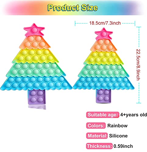 Image of Boniry Push Pop it Bubble Fidget Toy, Pop it Bag Octopus Fidget Spinner Toys Multi Color (Christmas Tree M) (Pack of 2)