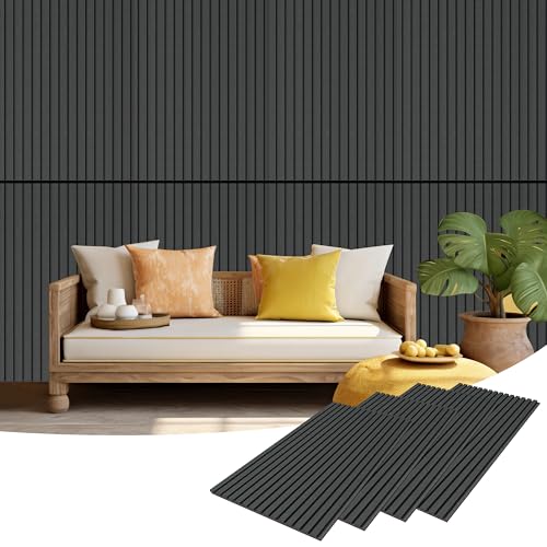 4 Wood Panels for Wall - Handcrafted Acoustic Wood Slat with Foam for Interior Wall Decor, Soundproof, 3D, Seamless Joint, for Bedroom Sound Absorption, 47.2x23.6” Each | Natural Oak-4PCS - VENEYA DESIGN