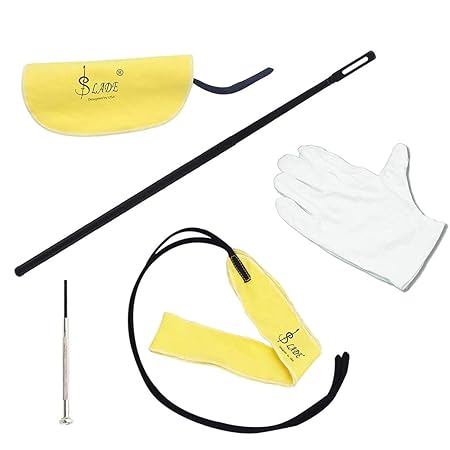 Ubersweet Imported Flute Cleaning Tools Kit with Through Cloth Swab Cloth Stick Screwdriver Gloves_131585
