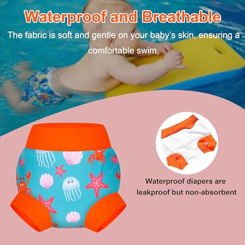 Image of BIG ELEPHANT Baby Swim Diapers 3-Pack, Reusable Swimming Diapers