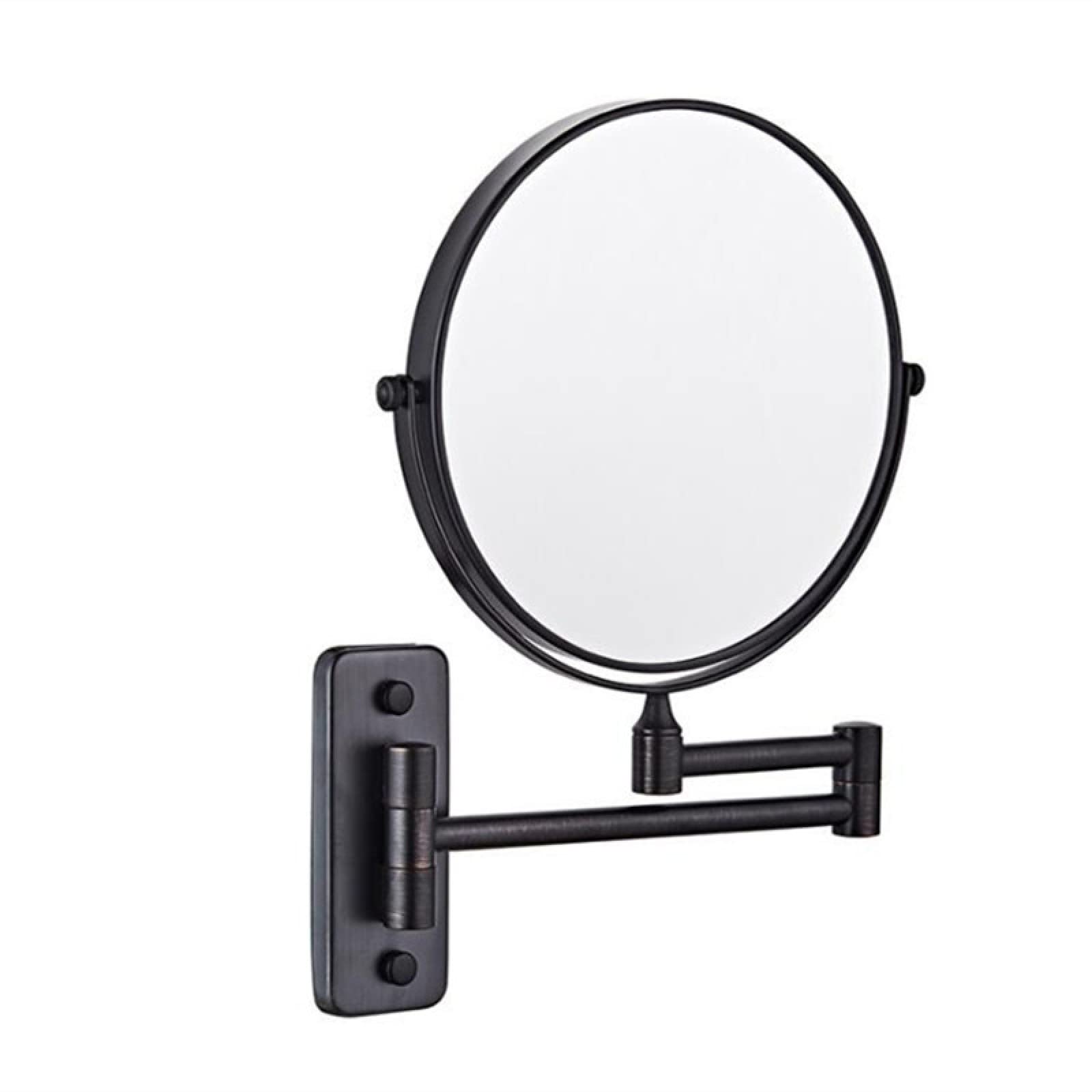 Specchio Per Il Trucco Specchi Da Bagno In Ottone Cromato 3 X Specchio Ingranditore Pieghevole Rasatura 8 Pollici A Parete 360 Ruotare Specchi Rotondi, Nero
