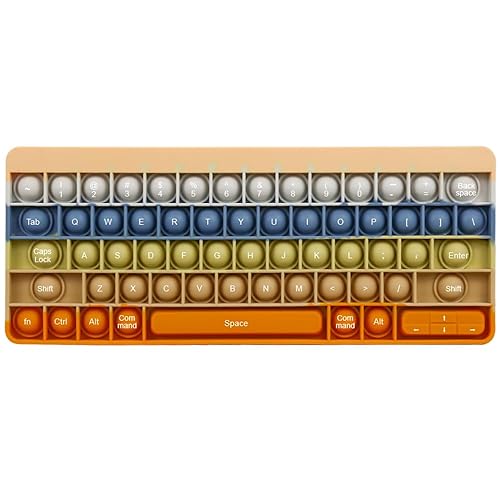 Push Toy Pop Bubble Fidget Sensory Toys Push It Pop Fidget Toys Morandi Keyboard Shape, Pop Silicone Popper Toy Learning Materials Game Gift for Kids (Morandi) - Morandi