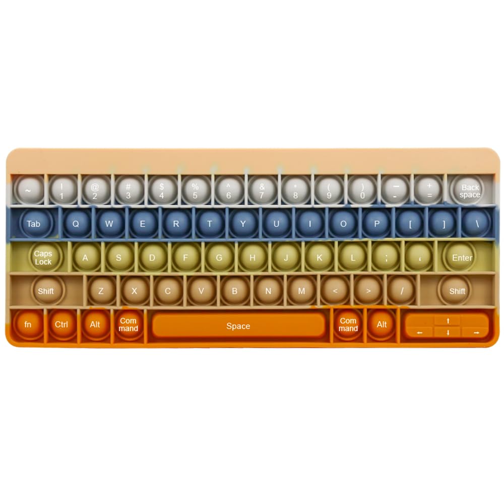 Push Toy Pop Bubble Fidget Sensory Toys Push It Pop Fidget Toys Morandi Keyboard Shape, Pop Silicone Popper Toy Learning Materials Game Gift for Kids (Morandi)