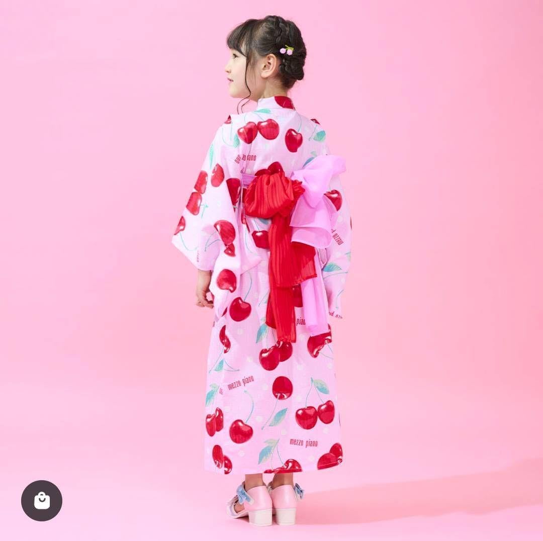 メゾピアノ 110cm 浴衣 チェリー柄 セットアップ 2024