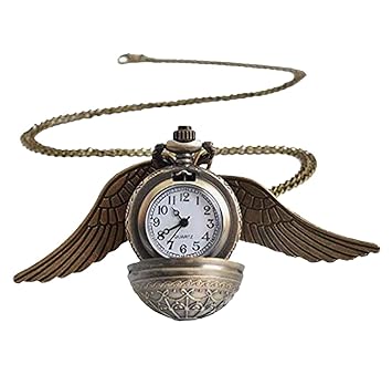 Gandhi Style Premium Vintage Harry-Potter Theme Snitch Necklace Watch Analog Antique Pocket Watch Gift for Men, Woman & Kids (Snitch Chain)