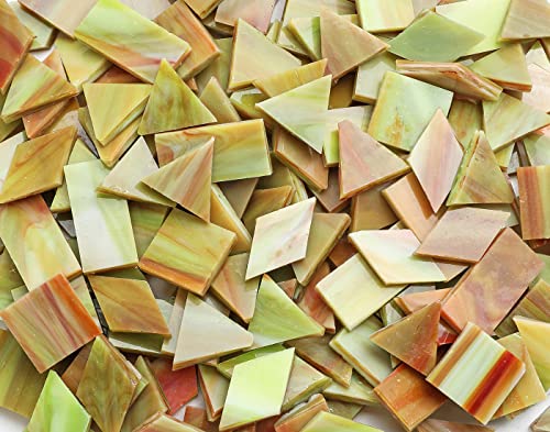 image for Lanyani Glass Mosaic Tiles for Art Crafts, 4 Shapes Mixed Tiffany Stai