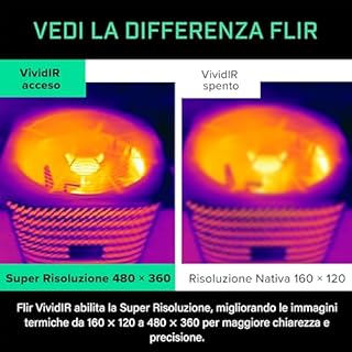 Flir One Pro - Termocamera Per Smartphone iOS (iPhone 15 E Successivi Con USB-C), Super Risoluzione 480x360 (IR Nativo 160x120)