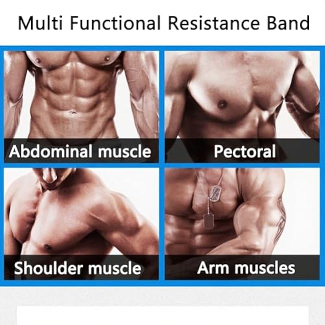 Resistance Bands for Working Out, Exercise Fitness Bands with Handles for Men and Women Strength Training, Home Gym Equipment, 5 Level (10, 15, 20, 25, 30LBS)