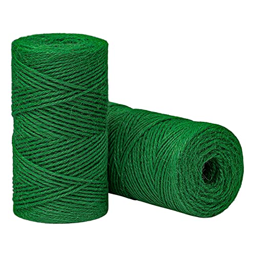 Elcoho Lot de 2 rouleaux de ficelle de jute naturelle pour le jardinage, l'emballage cadeau, la décoration, les loisirs créatifs, 190 m au total Cover