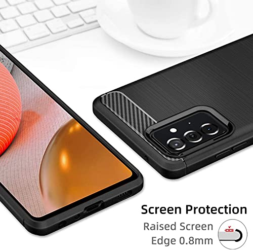 Image of NPRC Hybrid Ultra Slim Protective Case TPU Non-Slip Carbon Fiber Texture Shockproof Case Cover for Samsung Galaxy M52 5g - Black