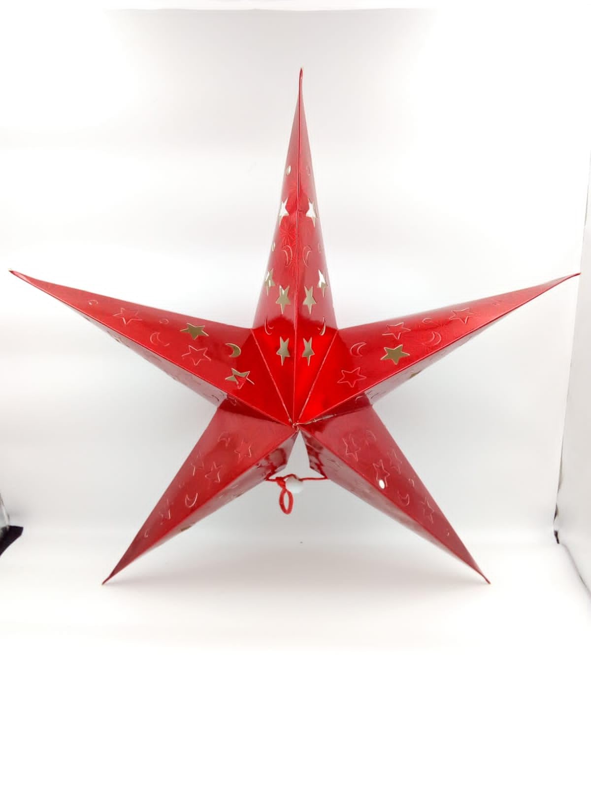Creative Ideas 45CM Wall Hanging Paper Star - Glossy Look for Christmas, Festival, Home, Santa's Favorite and Office Decoration - All Year Long - 1 Piece in Red