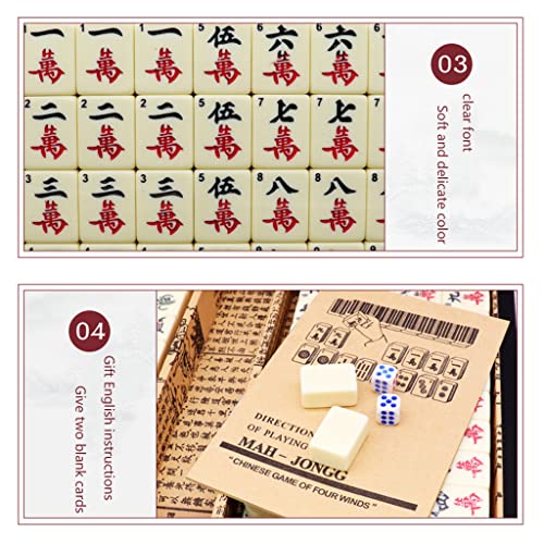 Juego Tradicional de Mahjong Chino con Caja Antigua Ornamental miniatura 7