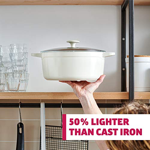 Kitchen Stories CC003208-001 SimmerPro 24cm/4.3L Dutch Oven/Casserole Dish with Tempered Self-basting Lid, Healthy Ceramic Nonstick, Aluminium, Metal Utensil/Induction/Dishwasher/OvenSafe, Dark Blue 6 Gallery Image