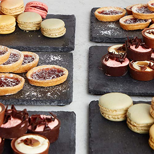 VonShef Leiplaten 6-delige set - serveerplaten kaasplanken tapas dienblad - borden van 100% natuurlijke leisteen - 22 x 16 cm - ideaal voor het serveren van tapas, gebak, kaas en nog veel meer! - Image 7