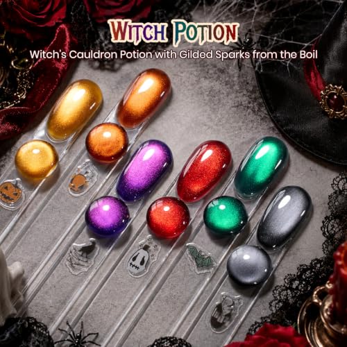 Image of Beetles Halloween Box Cat Eye Gel Nail Polish Set, Witch Potion 6 Colors