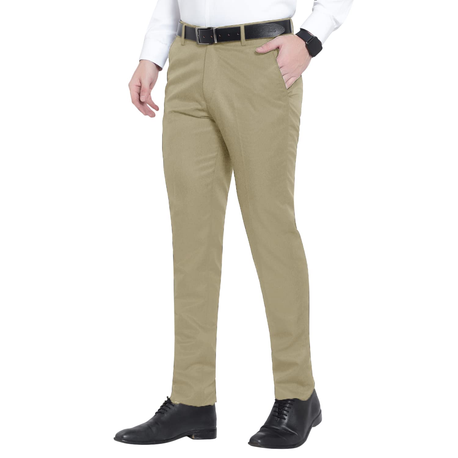 Men's Slim Fit Cotton Blend Dress Trousers, Formal Wear-picture-30