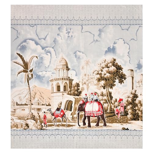 Image of 240 TC 100% Cotton Bedsheet for Double Bed King Size with 2 Pillow Covers | Breathable & Super Soft Rajasthani Sanganeri Jaipuri Printed Bed Sheet -108 * 108 Inches (Elephant 3)