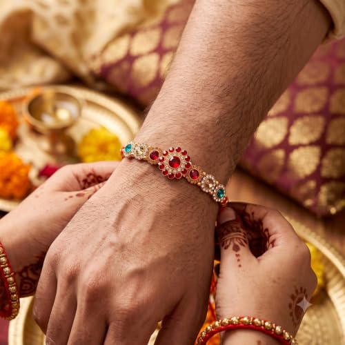 Image of SPRAWA Rakhi For Brother | Designer Bro Rakhi Raksha Bandhan Gift Band Bracelet for bhai bhaiya
