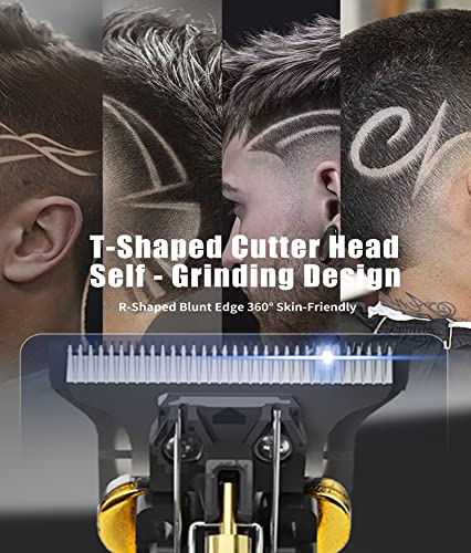Saoilli Professional Hair Trimmer For Men & Nose Hair Trimmer Set, Zero Gapped T-Blade Trimmer Rechargeable Shaver Kit, Cordless Beard Trimmer For Men, Men's Hair Clipper Grooming Kit, Lcd Display #TOP1
