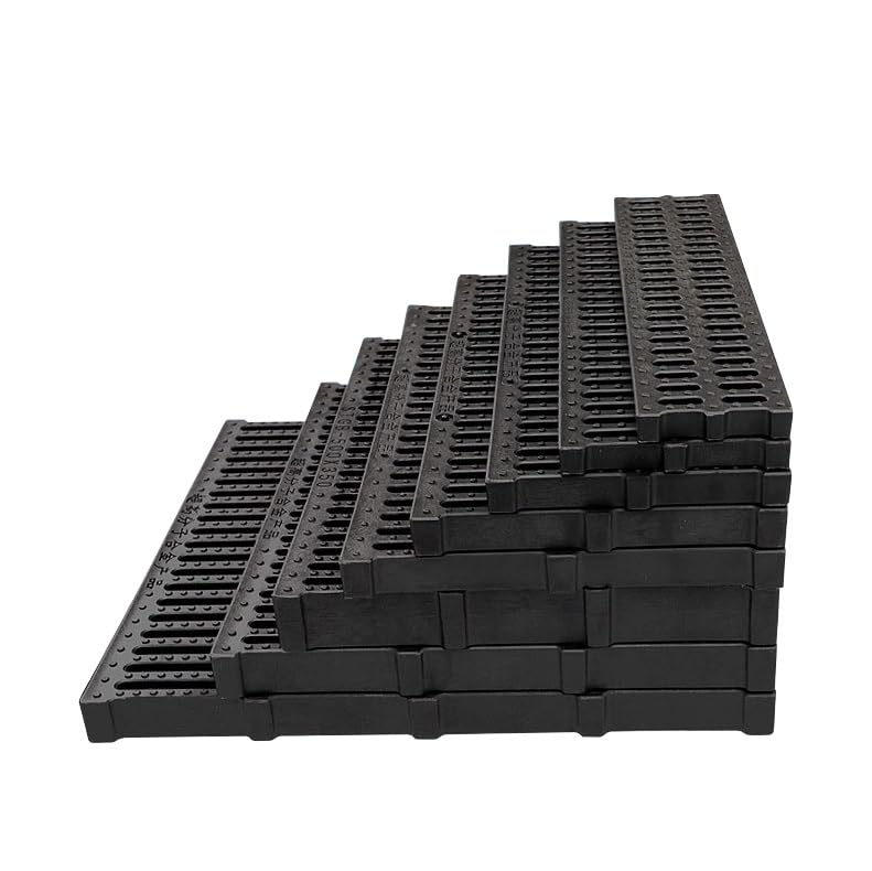 URUCHF Black Plastic Storm Drain Grate, Channel Grate Outdoor garden drainage grates for Sewer Systems, Rectangular Trench Cover for Houseside/Yard/Patio(500x350x30mm)