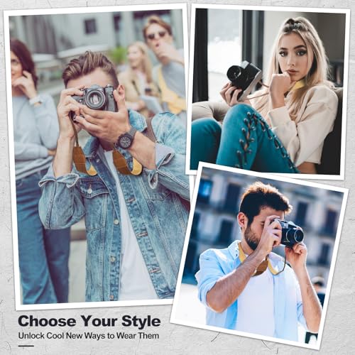 Image of Universal Camera Strap - Camera Neck Strap, Adjustable Shoulder Straps Compatible with Canon, Fujifilm, Nikon, Olympus, Panasonic and other SLR and mirrorless cameras - Khaki