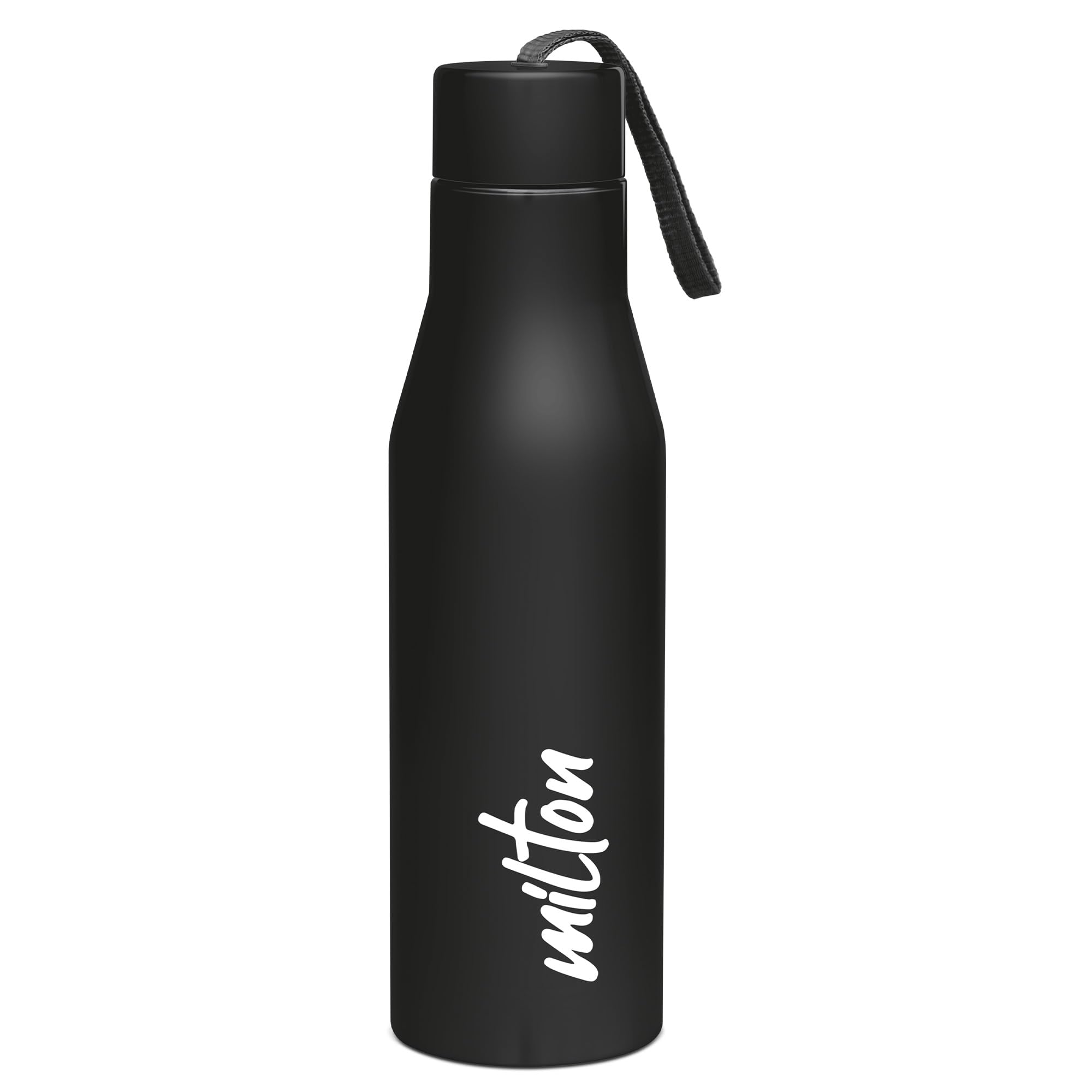 MILTON Super 1000 Stainless Steel Water Bottle 1 ltr, Single Walled, ISI Certified I Leak Proof Lid, Rust Proof I For School, Office, Gym I Black-image-8