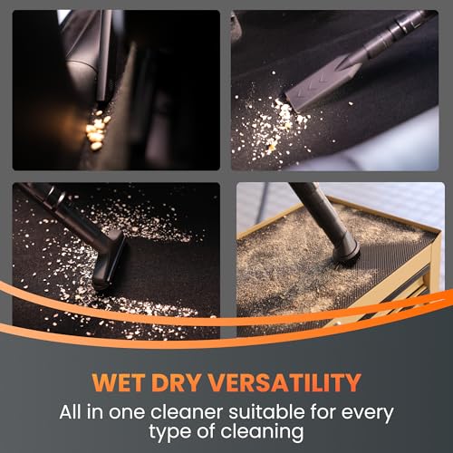 Image of Giraffe Tools Grandstorm Wet Dry Vacuum Cleaner with 6 Nozzles, 30 FT Retractable Hose Wall Mounted Vacuum Cleaner for Car Detailing, Grey（No Remote Control Funtion）