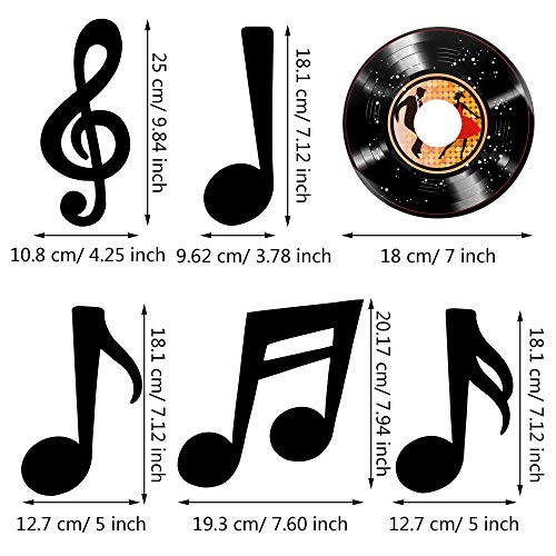 Gejoy 43 Pieces Music Party Decorations Music Notes Cutouts Musical Notes Silhouettes Record Cutouts Rock And Roll For 50'S Theme Party Music Party Favors Baby Shower School Bulletin Board Craft Decor #TOP1
