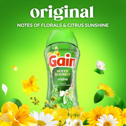Image of Gain In-Wash Laundry Scent Booster Beads Long-Lasting Fresh Scent Beads All Day Freshness and Odor Protection, Original Scent, 30.1 oz (Packaging May Vary)