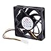 Ruilogod DC 12V 0.18A 3 Terminales Computadora CPU Ventilador de enfriamiento 70mm x 70mm negro