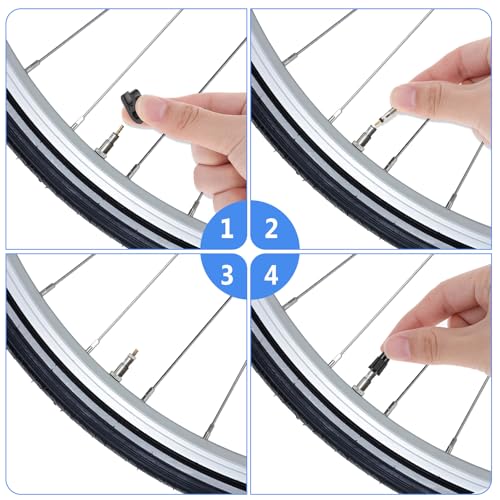 Image of 22Pcs Valve Core Tool Set, Bicycle Valve Stem Removal Tool with Tubeless Valve Core & Tire Valve Stem Caps, Bike Valve Stem Core Replacement Kit for Mountain Bike Road MTB Tires Repair